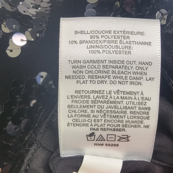 Express Black Sequin Mini Skirt Stretchy elastic waist Comfortable Size Medium - Picture 5 of 6